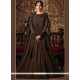 Brown Faux Georgette Floor Length Anarkali Suit