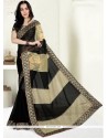 Renowned Faux Georgette Black Classic Saree