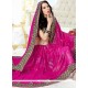 Orphic Faux Georgette Hot Pink Patch Border Work Classic Saree