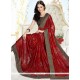 Awesome Faux Georgette Patch Border Work Classic Designer Saree