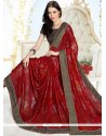 Awesome Faux Georgette Patch Border Work Classic Designer Saree