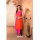 Astonishing Pink-Orange Designer Kurti