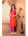 Astonishing Pink-Orange Designer Kurti