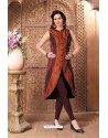 Stylish Brown Banglory Silk Kurti