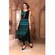 Classy Teal Green-Black Fox Georgette Kurti