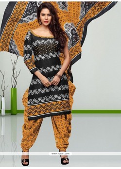 Dilettante Cotton Print Work Churidar Suit