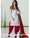 Pristine Print Work Cotton Churidar Salwar Kameez