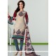 Delectable Cotton Beige And Maroon Churidar Salwar Kameez