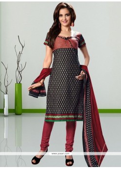 Brilliant Cotton Print Work Churidar Salwar Kameez