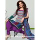 Sumptuous Print Work Multi Colour Cotton Churidar Salwar Kameez