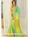 Elite Green And Yellow Thread Work Classic Designer Saree