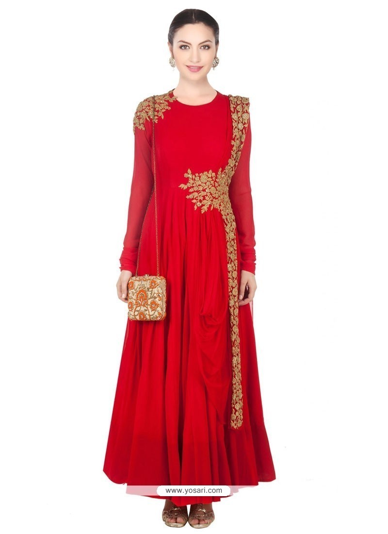 Red Net Designer Salwar Suit