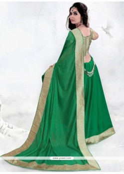 Charismatic Green Faux Georgette Classic Saree