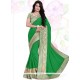 Gleaming Green Net Designer Saree