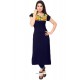 Print Faux Crepe Casual Kurti In Navy Blue