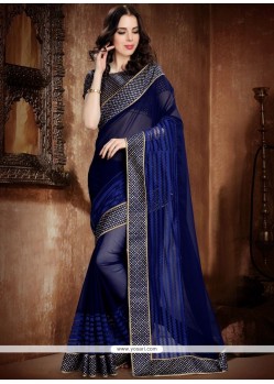 Winsome Net Patch Border Work Classic Saree