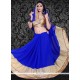 Modest Blue Georgette Designer Saree