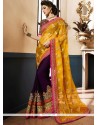 Sparkling Resham Work Net Half N Half Saree