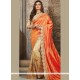 Distinctively Beige And Orange Half N Half Saree