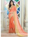 Compelling Peach Shaded Saree