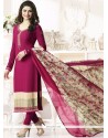 Prachi Desai Print Work Magenta Churidar Designer Suit