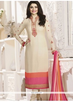 Prachi Desai Faux Crepe Churidar Designer Suit