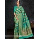 Sonorous Banarasi Silk Sea Green Weaving Work Designer Traditional Saree