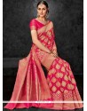 Lovely Banarasi Silk Hot Pink Traditional Saree