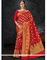 Mesmerizing Banarasi Silk Weaving Work Traditional Designer Saree