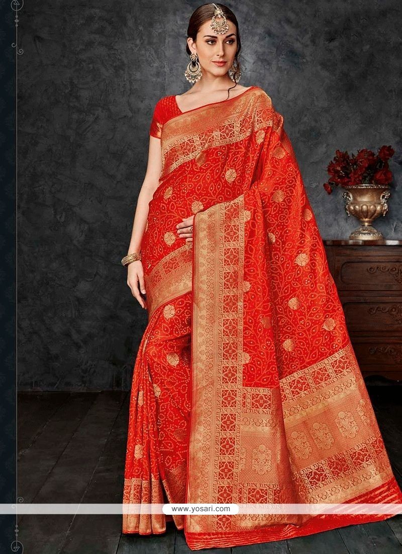 Artistic Banarasi Silk Weaving Work Designer Traditional Saree