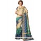 Mod Art Silk Beige And Blue Traditional Designer Saree