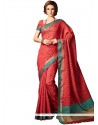 Sightly Art Silk Red Designer Traditional Saree