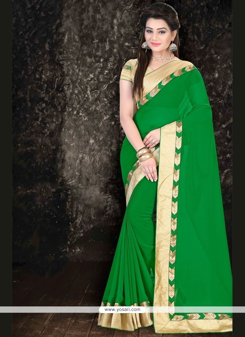 Girlish Green Classic Designer Saree