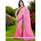 Titillating Faux Georgette Pink Classic Saree