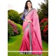 Blissful Embroidered Work Pink Shaded Saree