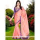 Superb Pink Chiffon Satin Designer Saree