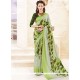 Impeccable Green Print Work Crepe Silk Printed Saree