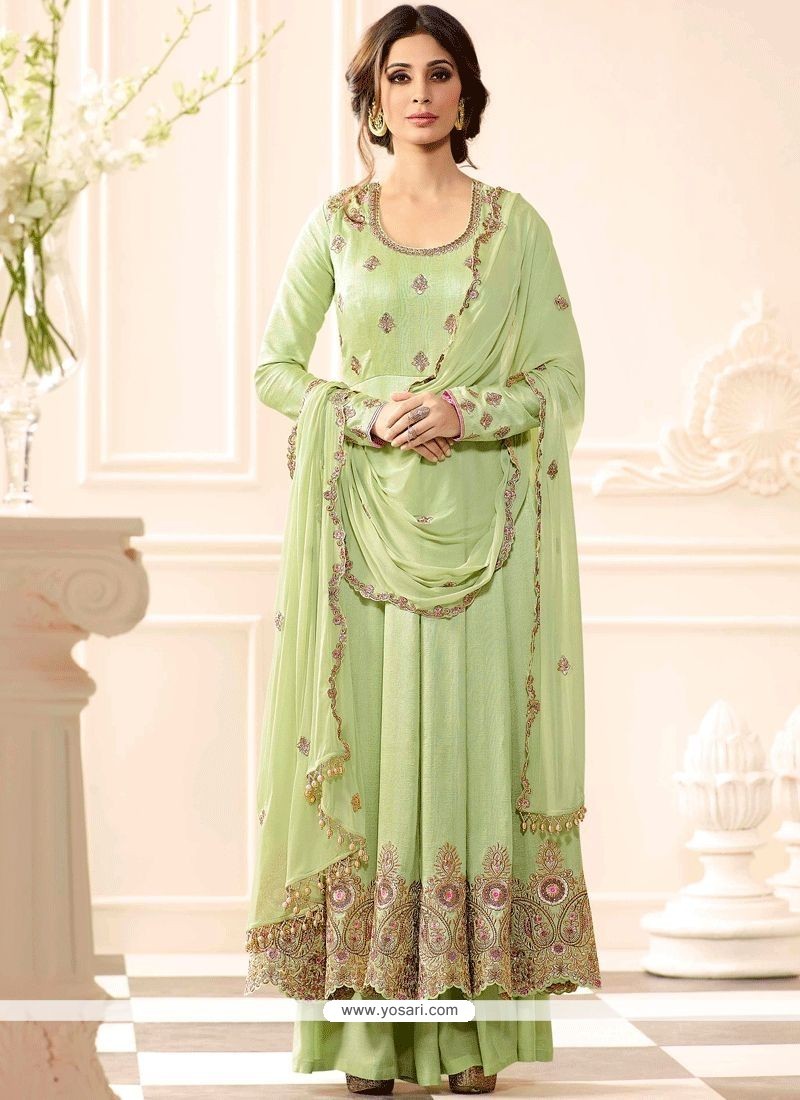Sonorous Art Silk Embroidered Work Designer Palazzo Suit