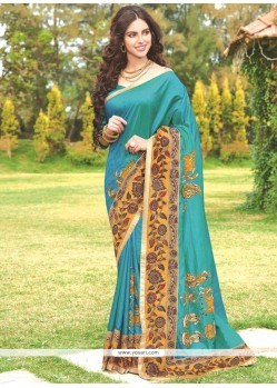Demure Fancy Work Work Art Silk Designer Traditional Saree