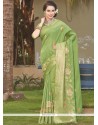 Enthralling Art Silk Green Designer Traditional Saree