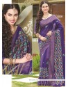 Modernistic Purple Fancy Work Work Art Silk Traditional Saree