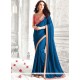 Opulent Faux Georgette Embroidered Work Saree