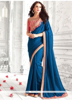 Opulent Faux Georgette Embroidered Work Saree