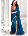 Opulent Faux Georgette Embroidered Work Saree