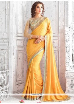 Fab Patch Border Work Faux Georgette Classic Saree