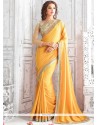 Fab Patch Border Work Faux Georgette Classic Saree