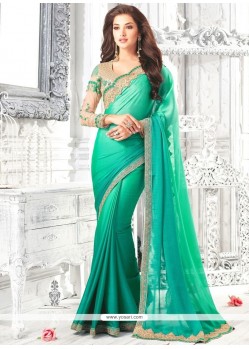 Majesty Patch Border Work Faux Georgette Shaded Saree