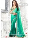 Majesty Patch Border Work Faux Georgette Shaded Saree