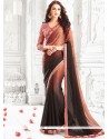 Perfect Faux Georgette Brown Shaded Saree