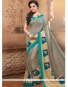 Multi Colour Print Work Cotton Silk Casual Saree